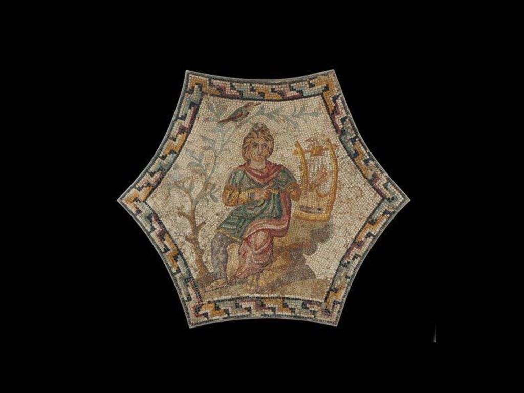 This third century A.D. Roman mosaic depicts Orpheu