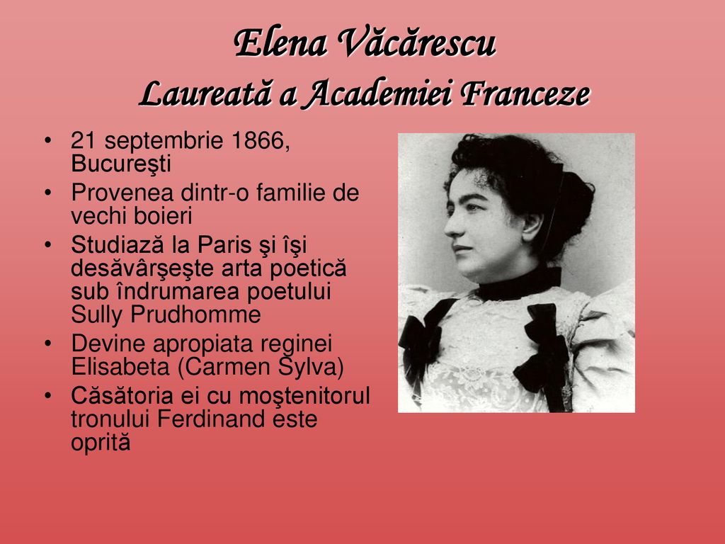 Elena Văcărescu Laureată a Academiei Franceze