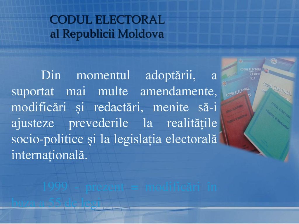 CODUL ELECTORAL al Republicii Moldova