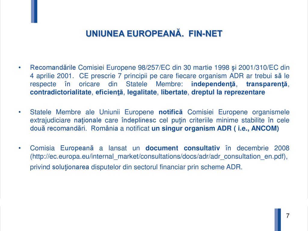 UNIUNEA EUROPEANĂ. FIN-NET