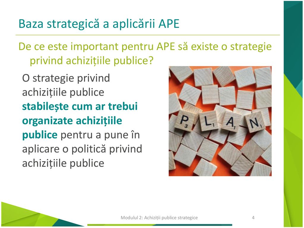 Baza strategică a aplicării APE