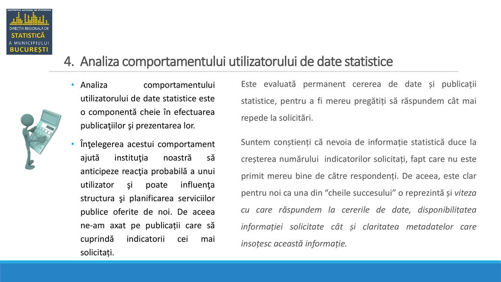 4. Analiza comportamentului utilizatorului de date statistice