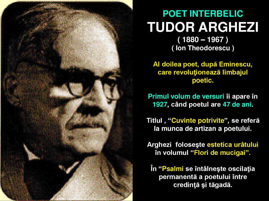 TUDOR ARGHEZI POET INTERBELIC ( 1880 – 1967 ) ( Ion Theodorescu )