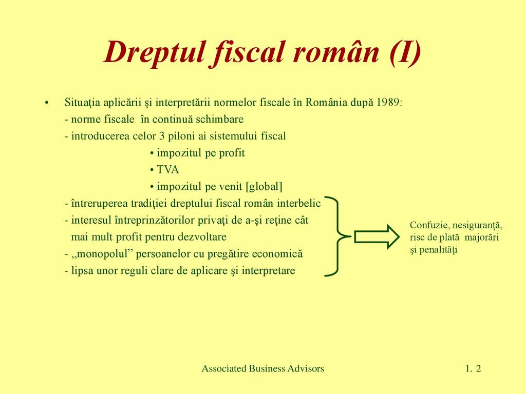 Dreptul fiscal român (I)