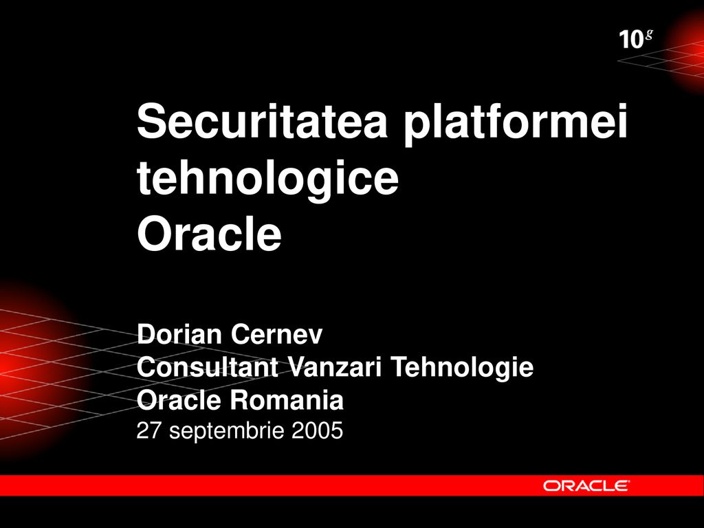 Securitatea platformei tehnologice Oracle