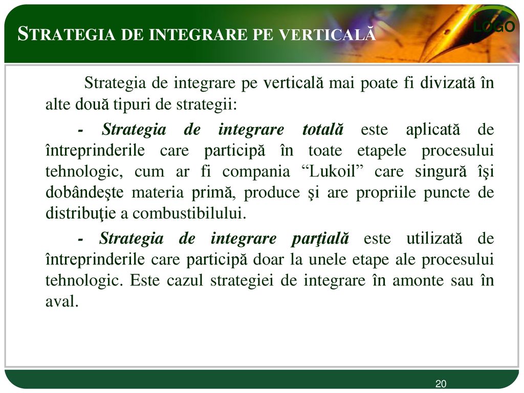 Strategia de integrare pe verticală