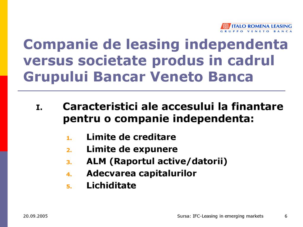Companie de leasing independenta versus societate produs in cadrul Grupului Bancar Veneto Banca