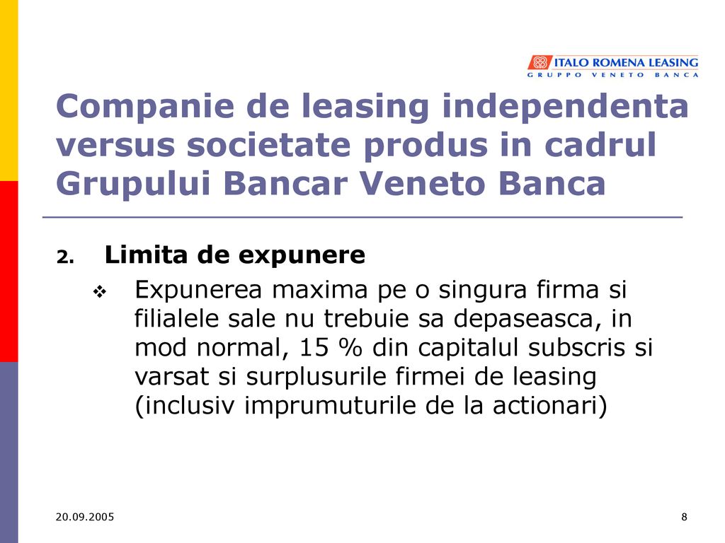 Companie de leasing independenta versus societate produs in cadrul Grupului Bancar Veneto Banca