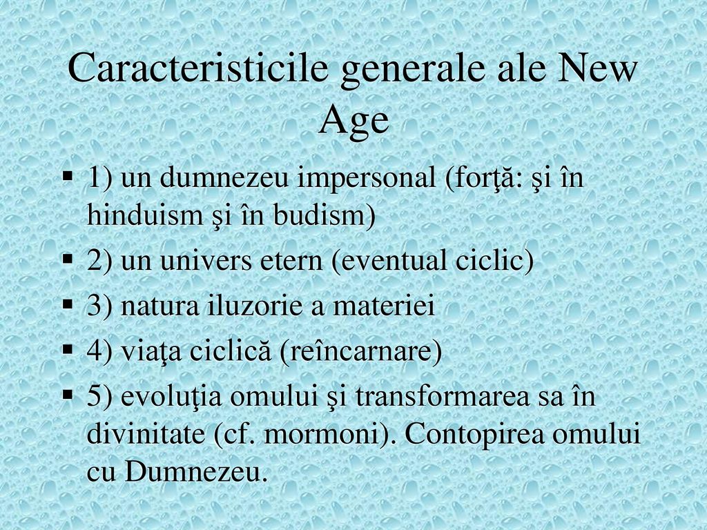 Caracteristicile generale ale New Age