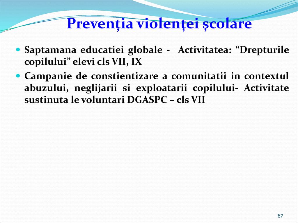 Prevenţia violenţei şcolare