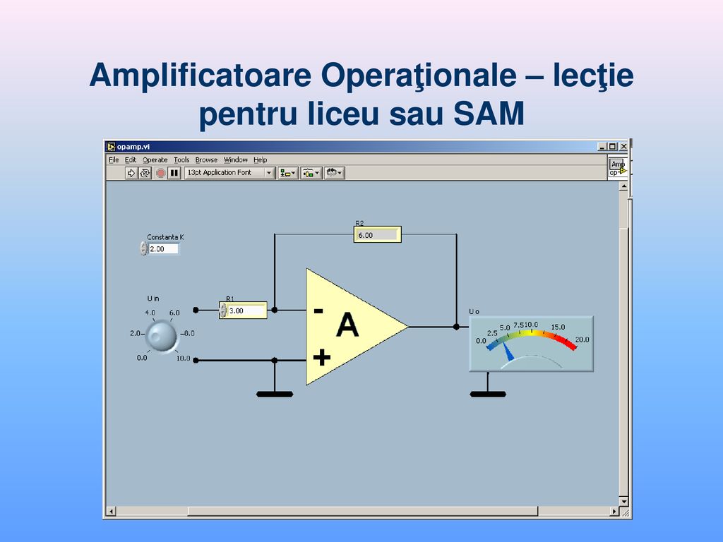 Amplificatoare Operaţionale – lecţie pentru liceu sau SAM