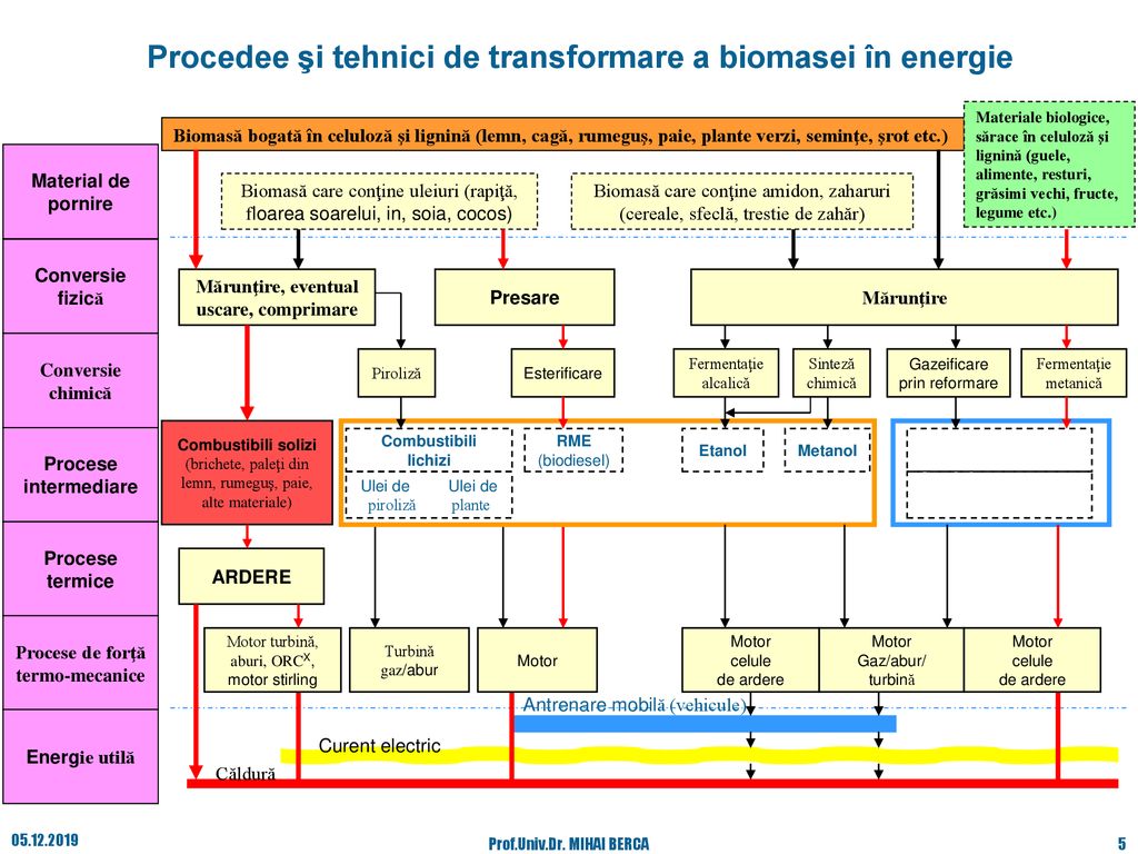 Procedee şi tehnici de transformare a biomasei în energie