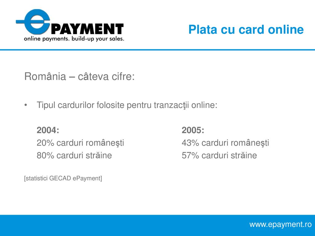 Plata cu card online România – câteva cifre: