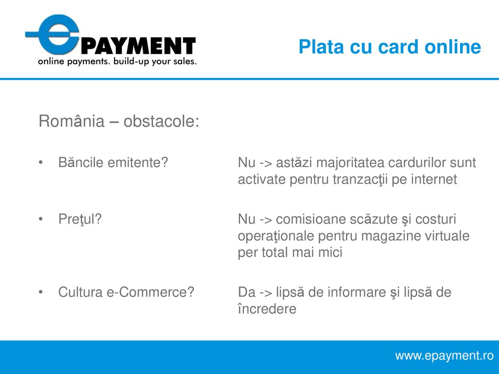 Plata cu card online România – obstacole: