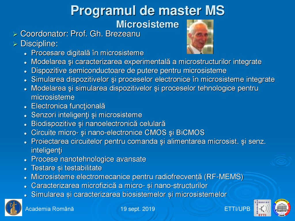 Programul de master MS Microsisteme