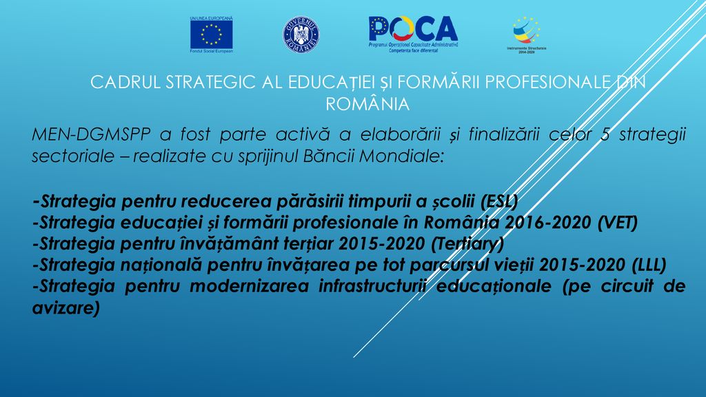 Cadrul strategic al educației și formării profesionale din România