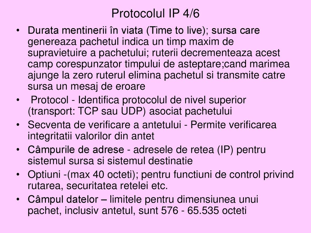 Protocolul IP 4/6
