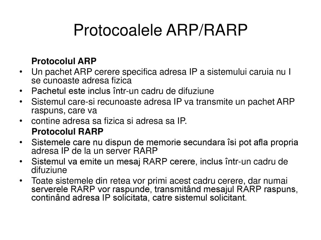 Protocoalele ARP/RARP