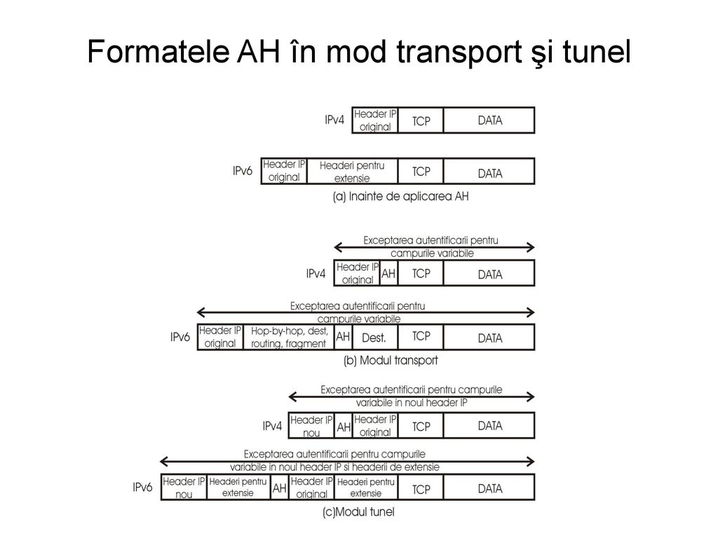 Formatele AH în mod transport şi tunel
