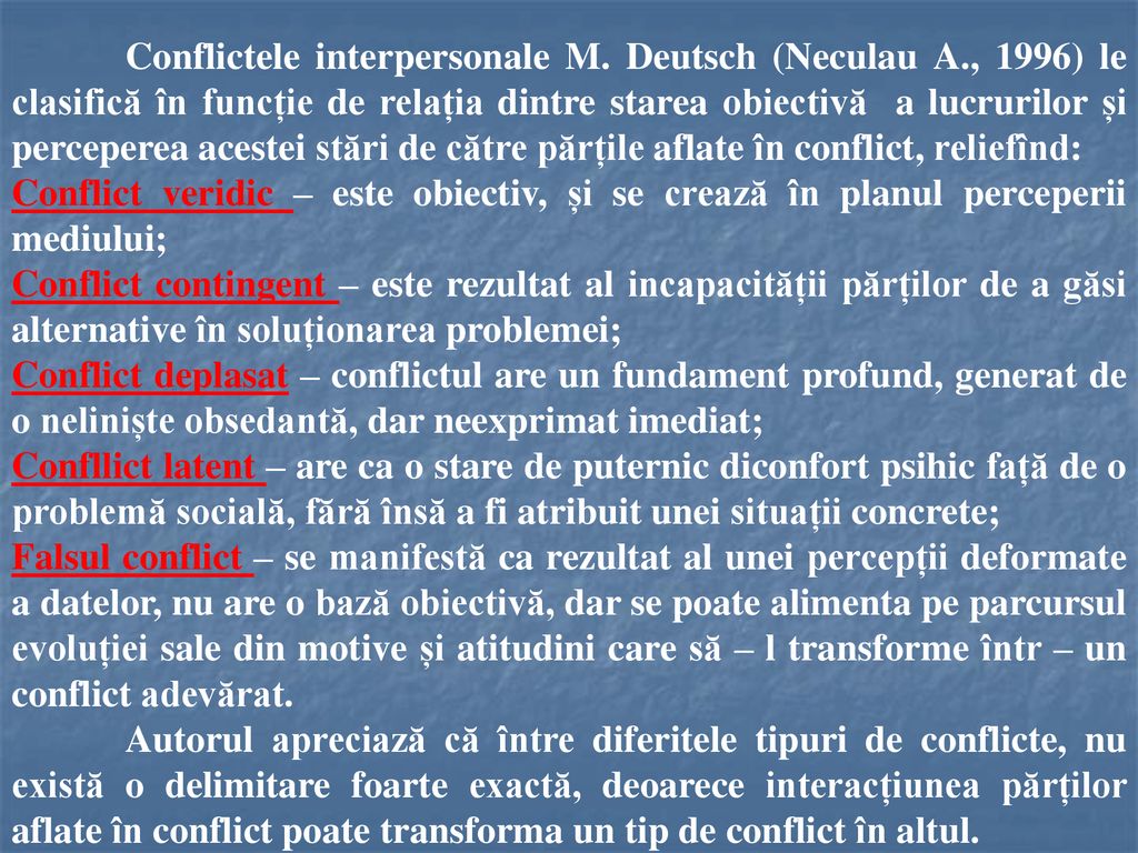 Conflictele interpersonale M. Deutsch (Neculau A