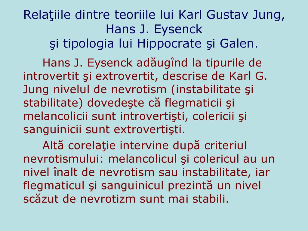 Relaţiile dintre teoriile lui Karl Gustav Jung, Hans J