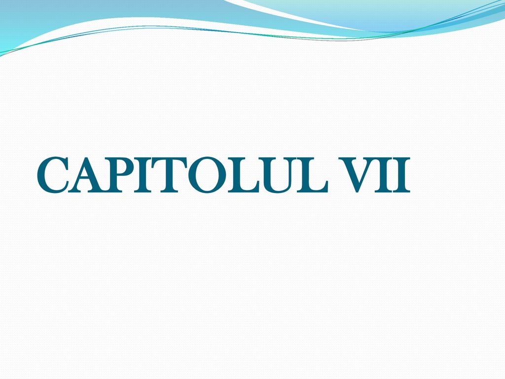 CAPITOLUL VII