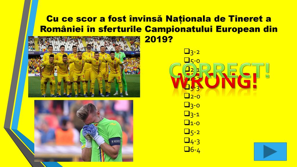Cu ce scor a fost învinsă Naționala de Tineret a României în sferturile Campionatului European din 2019