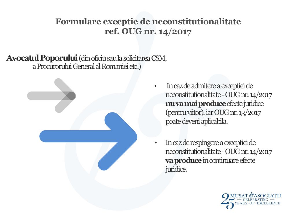 Formulare exceptie de neconstitutionalitate ref. OUG nr. 14/2017
