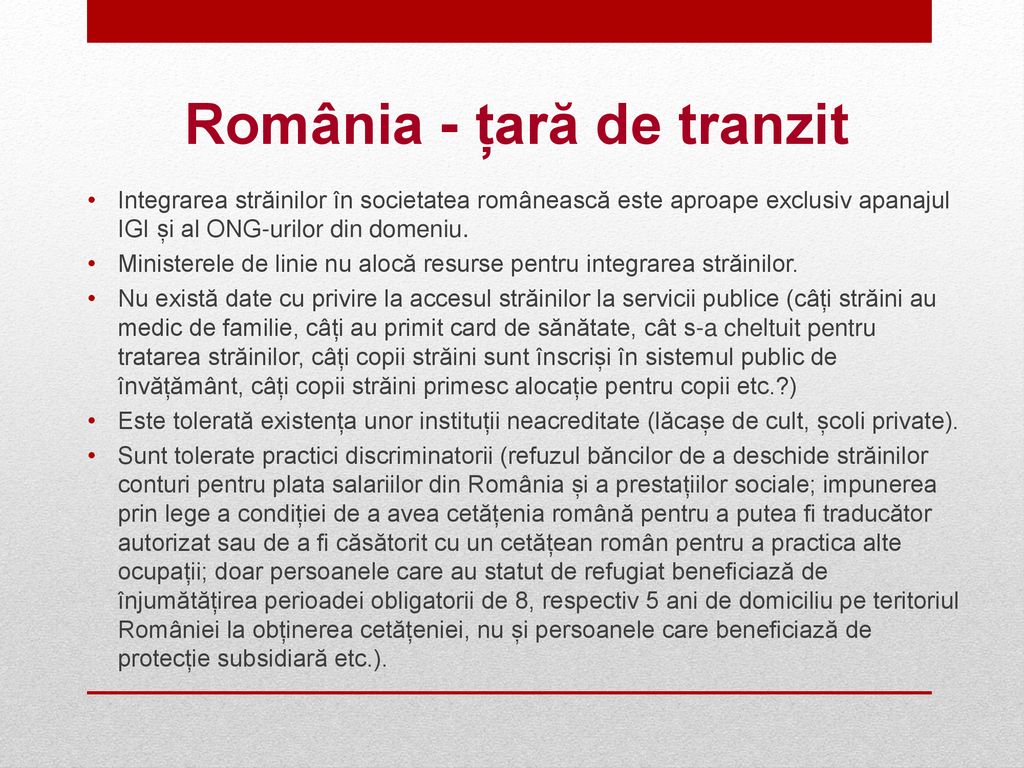 România - țară de tranzit