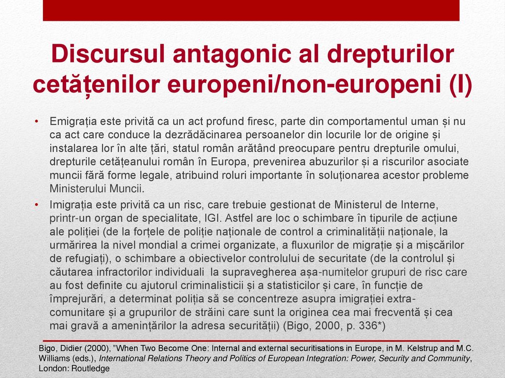 Discursul antagonic al drepturilor cetățenilor europeni/non-europeni (I)