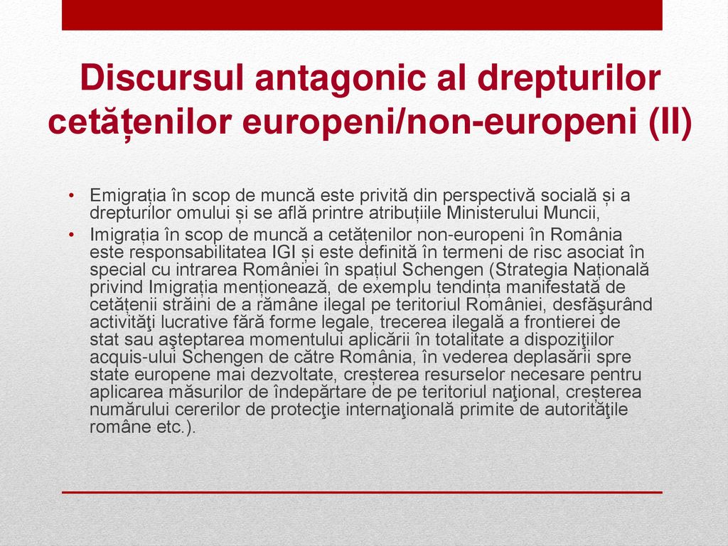 Discursul antagonic al drepturilor cetățenilor europeni/non-europeni (II)