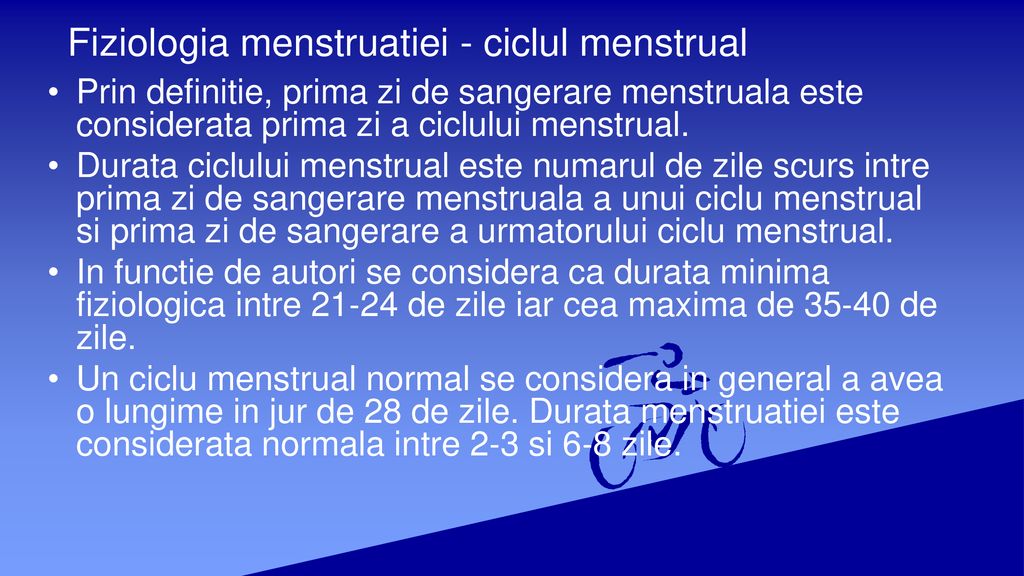 Fiziologia menstruatiei - ciclul menstrual