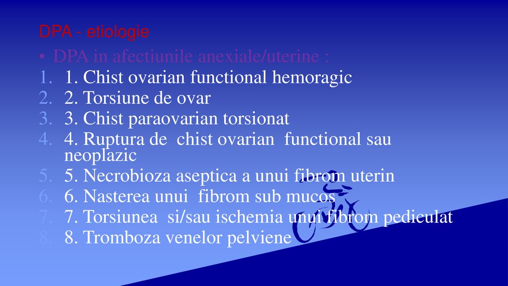 DPA in afectiunile anexiale/uterine :