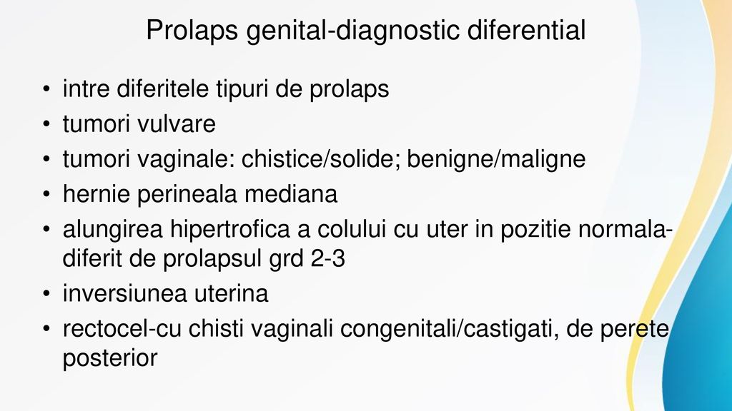 Prolaps genital-diagnostic diferential