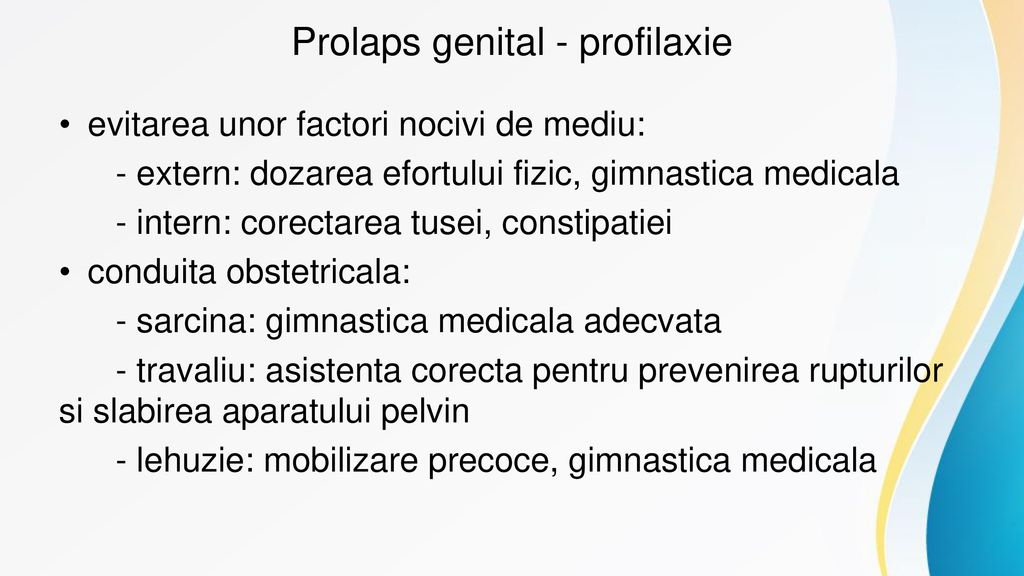 Prolaps genital - profilaxie