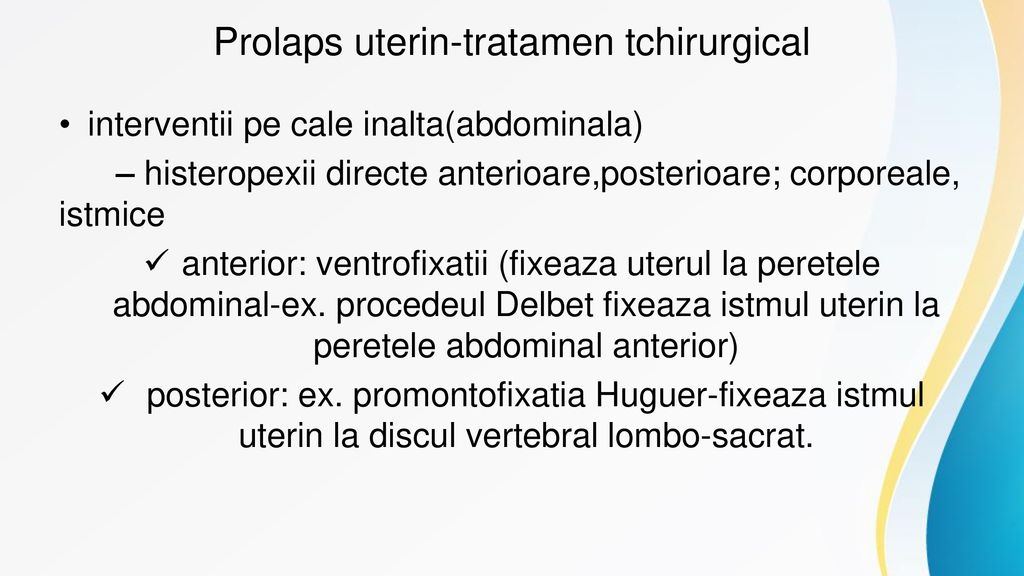 Prolaps uterin-tratamen tchirurgical