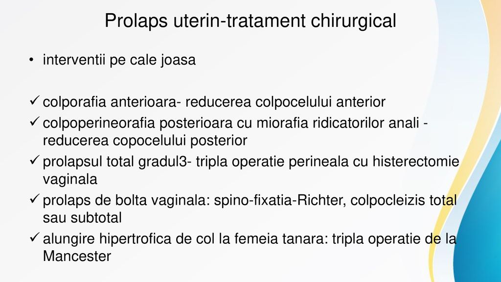 Prolaps uterin-tratament chirurgical
