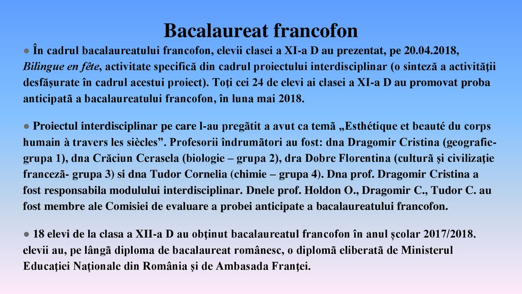 Bacalaureat francofon
