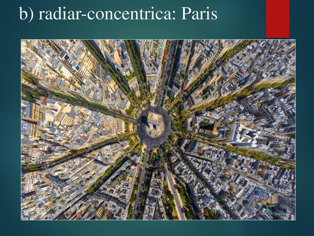 b) radiar-concentrica: Paris