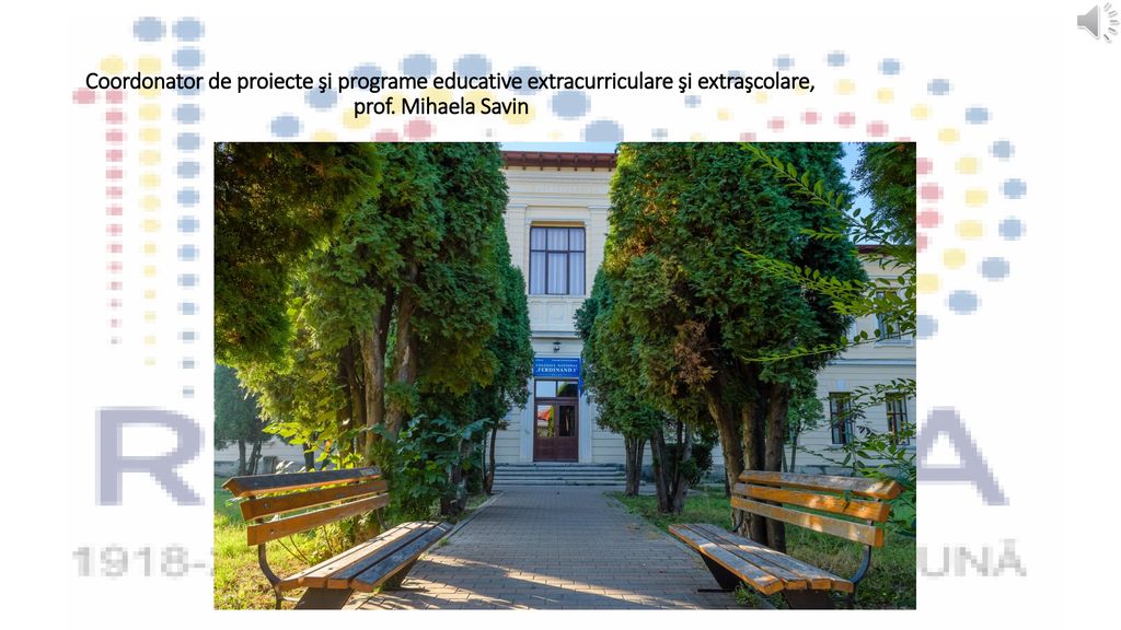 Coordonator de proiecte şi programe educative extracurriculare şi extraşcolare, prof. Mihaela Savin