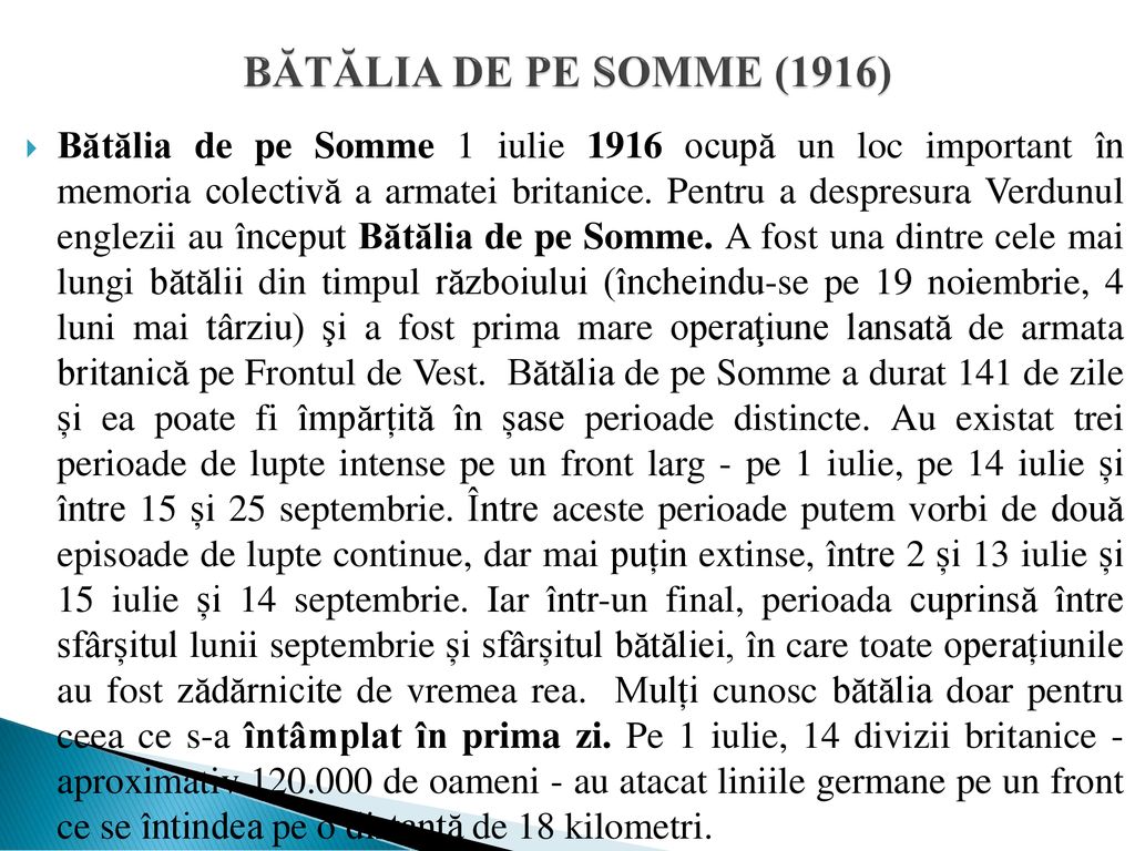 BĂTĂLIA DE PE SOMME (1916)