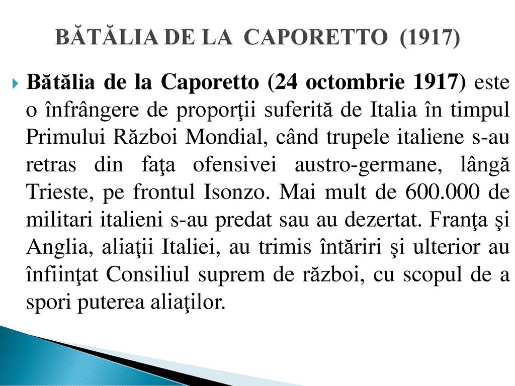 BĂTĂLIA DE LA CAPORETTO (1917)