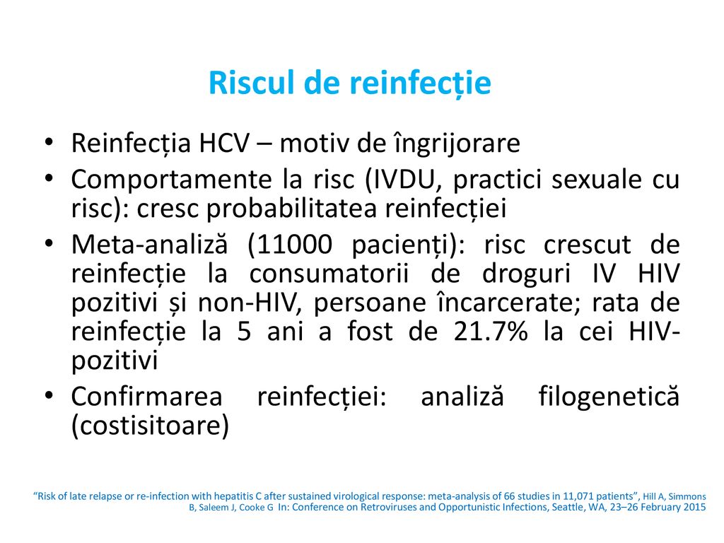 Riscul de reinfecție Reinfecția HCV – motiv de îngrijorare