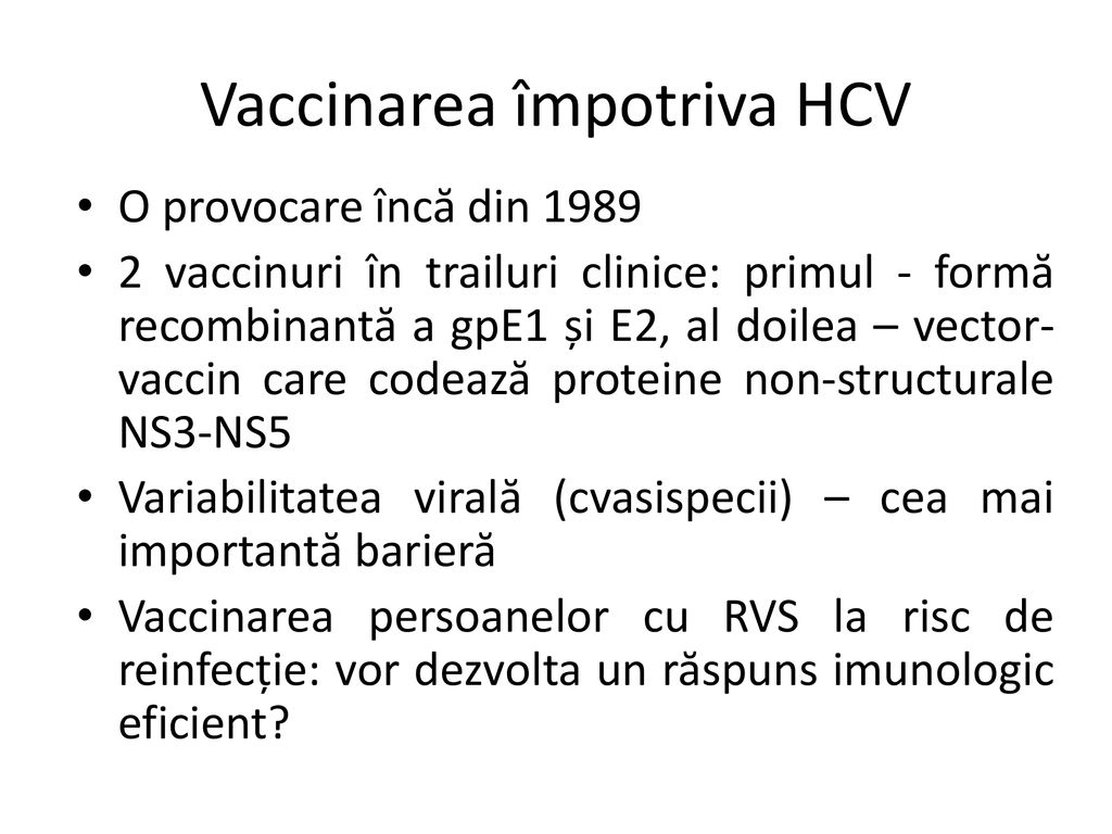 Vaccinarea împotriva HCV